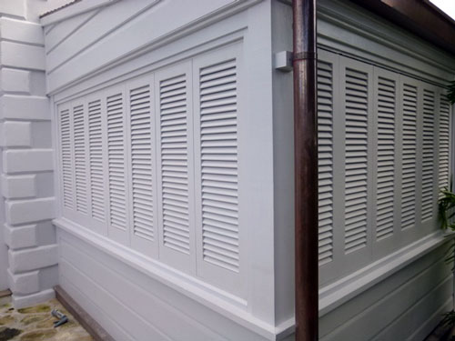 Custom Solid Wooden Bahama Shutters