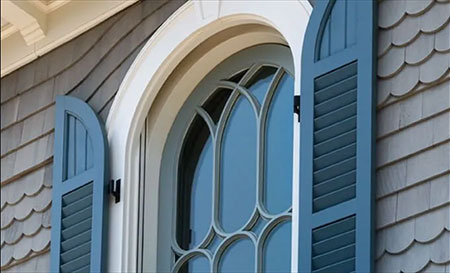 Elegant Exterior Arched Wooden Shutters