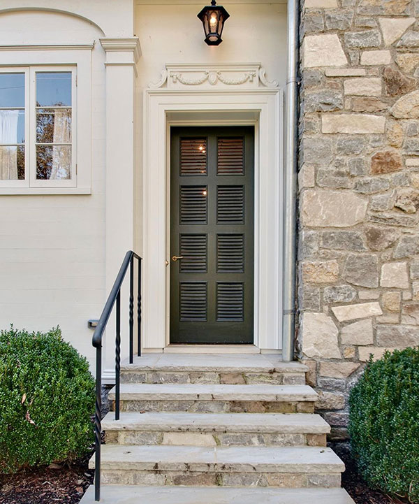 Elegant Exterior Wooden Louvered Door